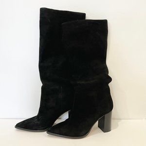 Ann Taylor Tall Slouchy Boots, Size 6.5, Black Suede
